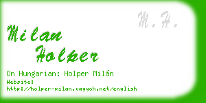 milan holper business card