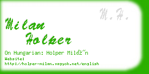 milan holper business card